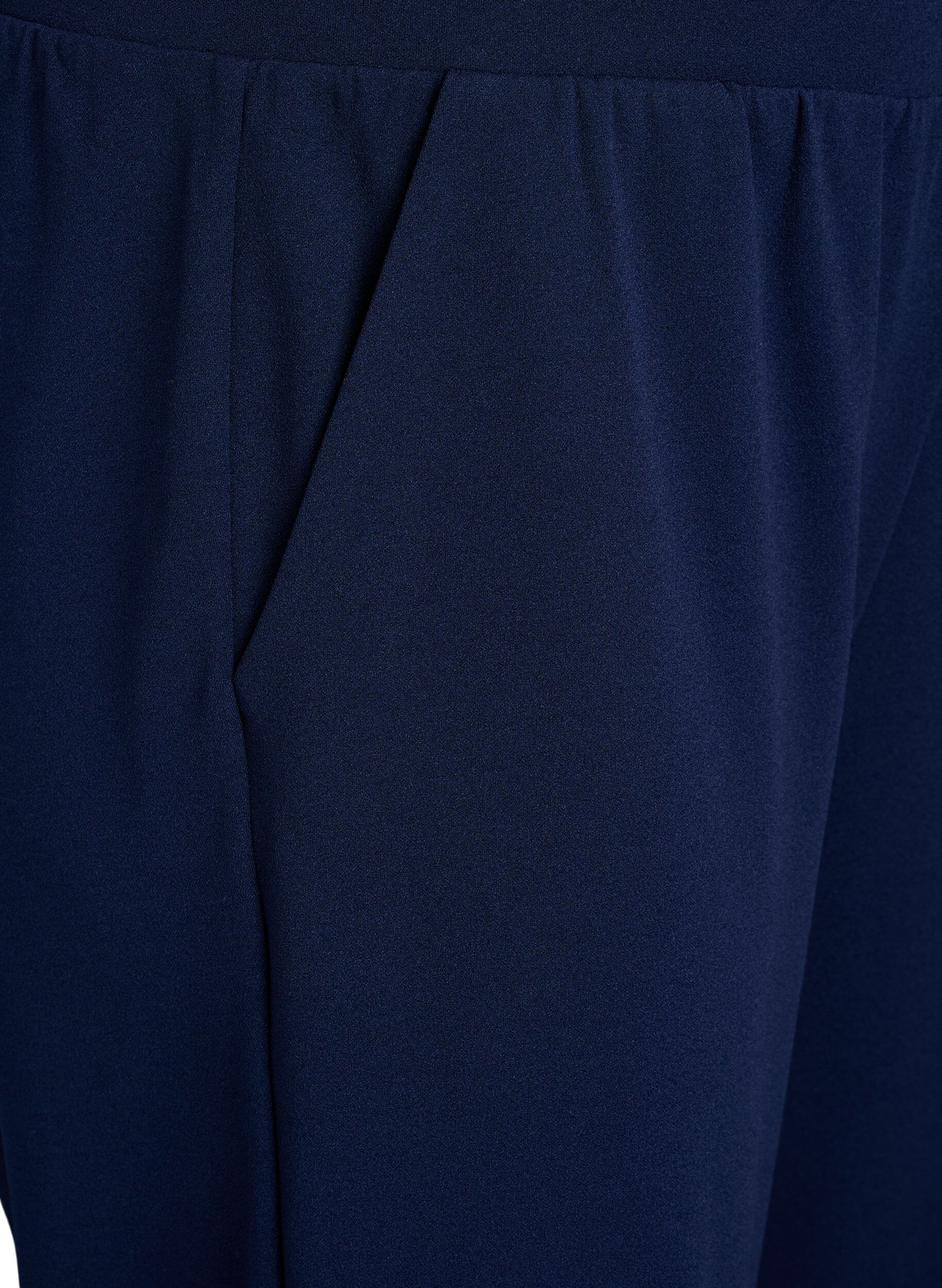 ZizziHoog getailleerde kniebroek met losse pasvorm, Blauw, Packshot image number 2