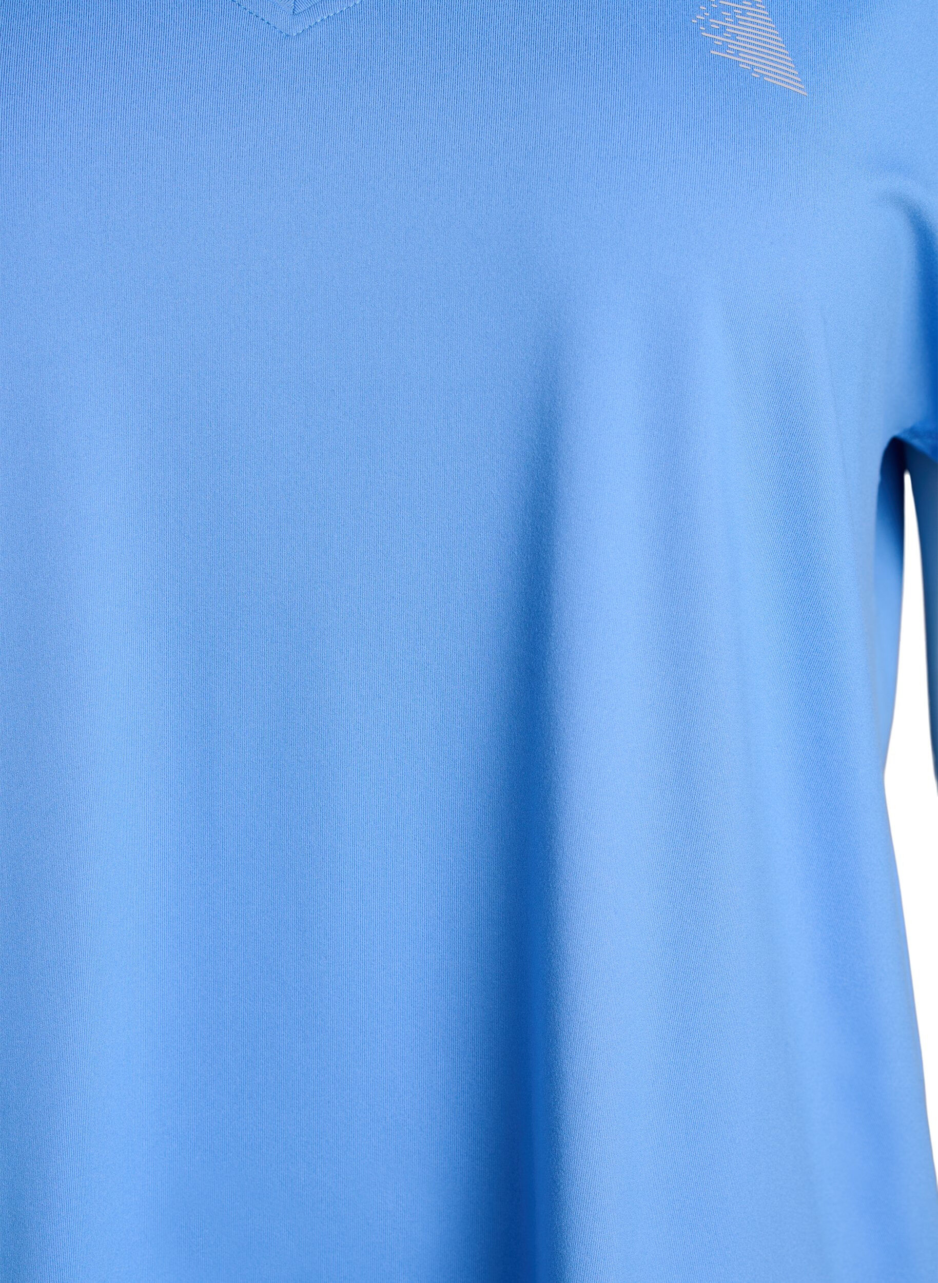 ZizziLosvallend trainings-T-shirt met V-hals, Blauw, Packshot image number 2
