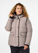 Korte puffer jas met contrastdetails, Beige, Model image number 0
