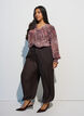 Ballonbroek met structuur en elastische taille, Bruin, Model image number 0