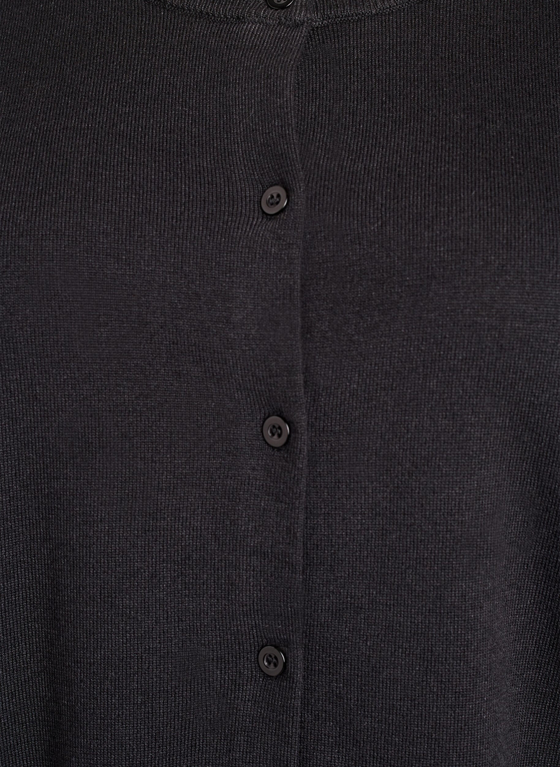 Zizzi Cardigan en maille fine avec col rond, Noir, Packshot image number 2