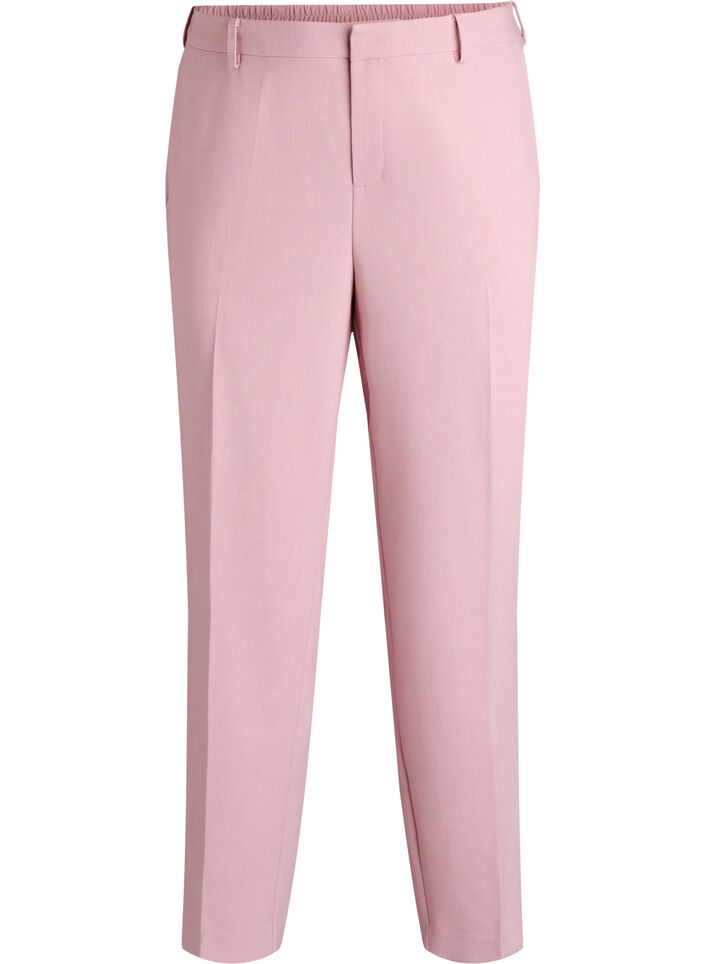 Op maat gemaakte broek met een hoge taille en straight-fit, Roze, Packshot