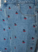 Short en jean avec fleurs brod&eacute;es, Bleu Clair, Packshot image number 2