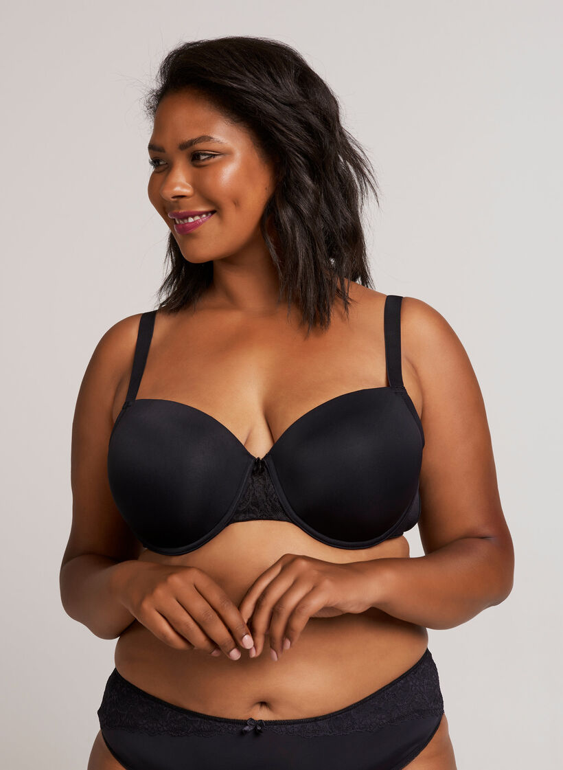 Voorgevormde beha met gaas, Zwart, Model image number 3
