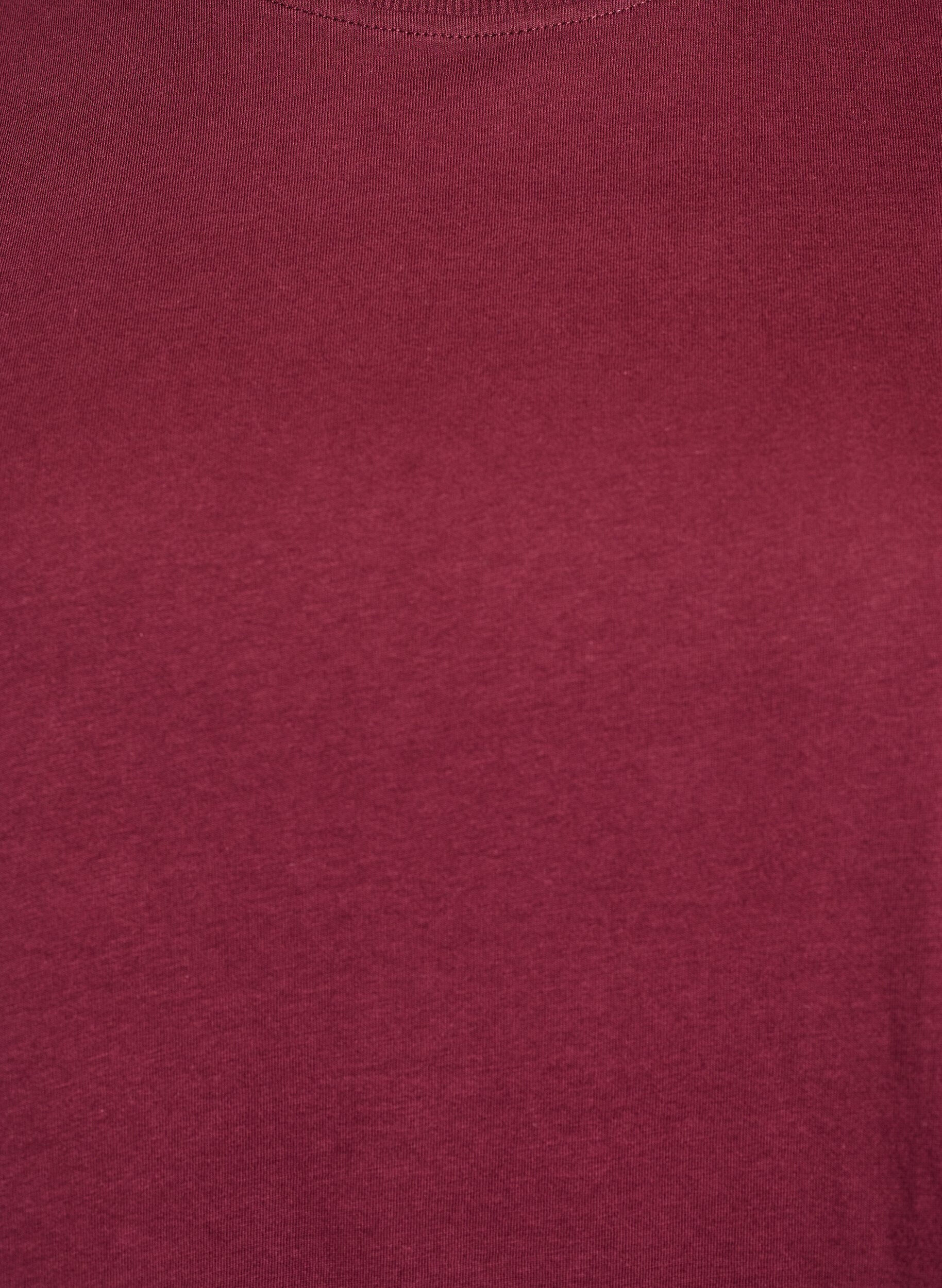 ZizziBasic katoenen T-shirt met ronde hals, Donker Bordeaux, Packshot image number 2