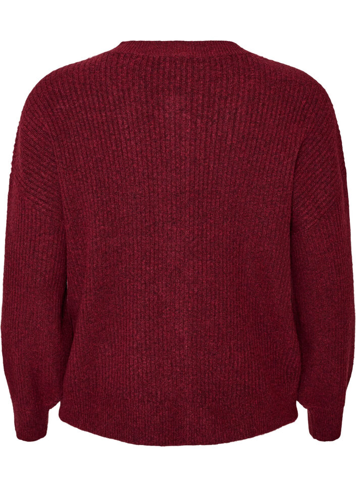 Vest van ribtricot met knopen, Rood, Packshot image number 1