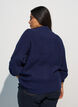 Geribde trui met pofmouwen en knopen, Blauw, Model image number 2