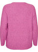 Gem&ecirc;leerde gebreide blouse met ronde hals, Paars, Packshot image number 1