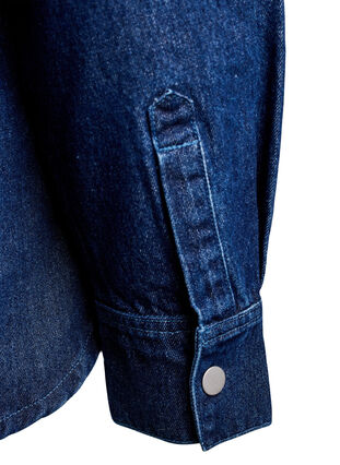 ZizziDenimshirt met studs, Dark Blue Denim, Packshot image number 3