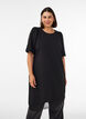 Tuniek met asymmetrische kanten rand, Zwart, Model image number 0