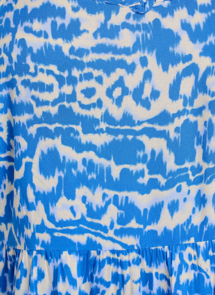 Midi-jurk met bandjes en gesmokte rug, Blauw, Packshot image number 2