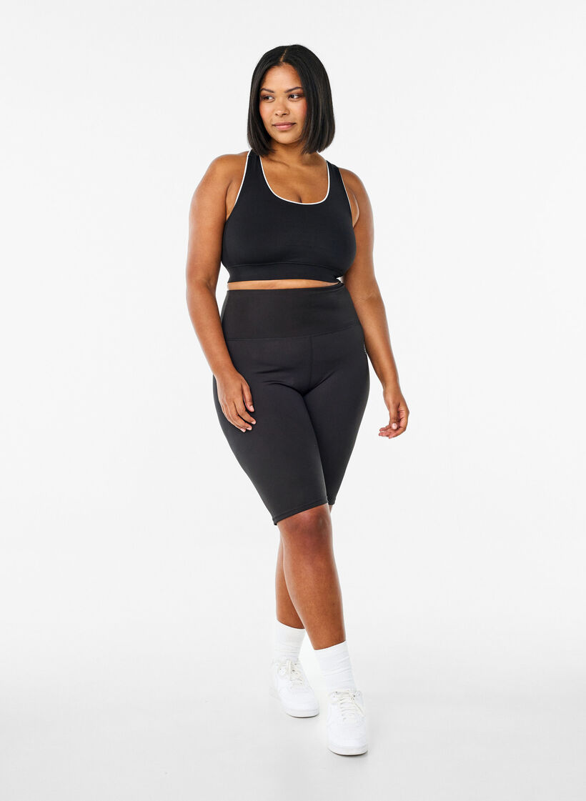 Lange strakke sport shorts, Black, Model