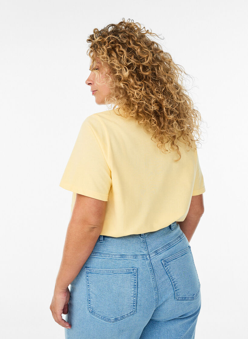 Polo met korte mouwen, Geel, Model image number 2