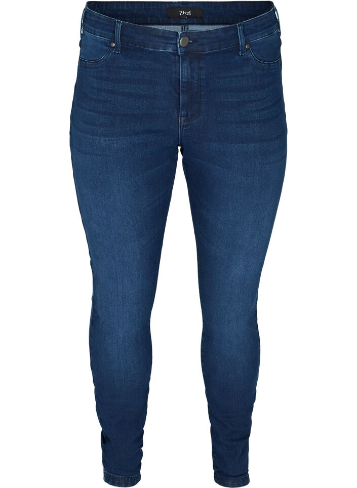 Jeggings van katoenmix, Dark blue denim, Packshot image number 0