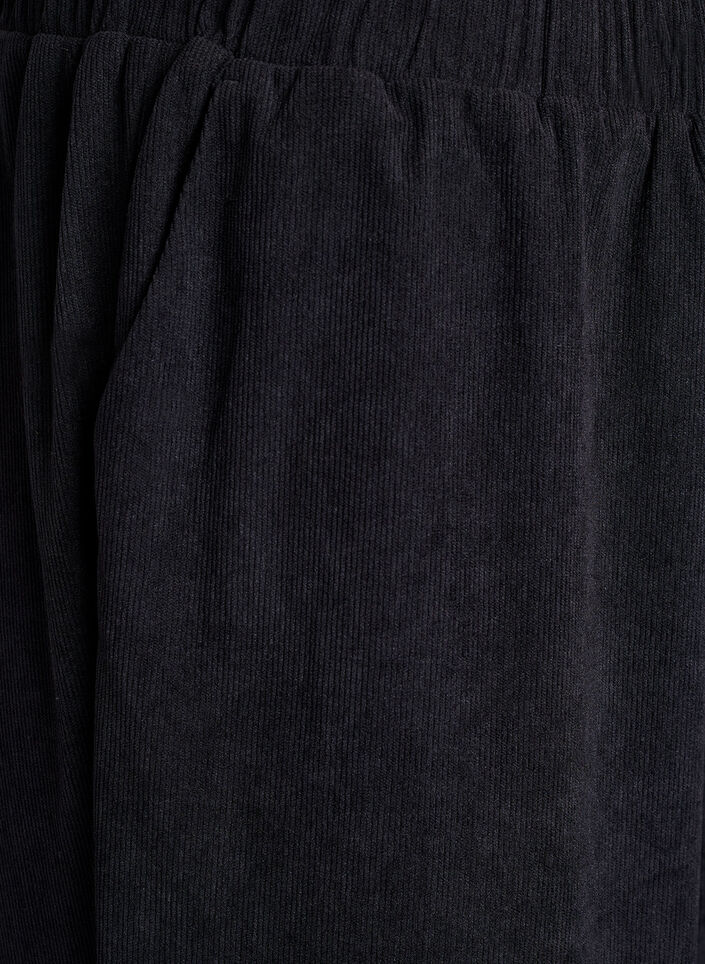 Fluwelen broek met wijde pijpen, Zwart, Packshot image number 2