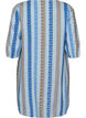 Korte jurk in linnen en viscose met 3/4 mouwen, Blauw, Packshot image number 1