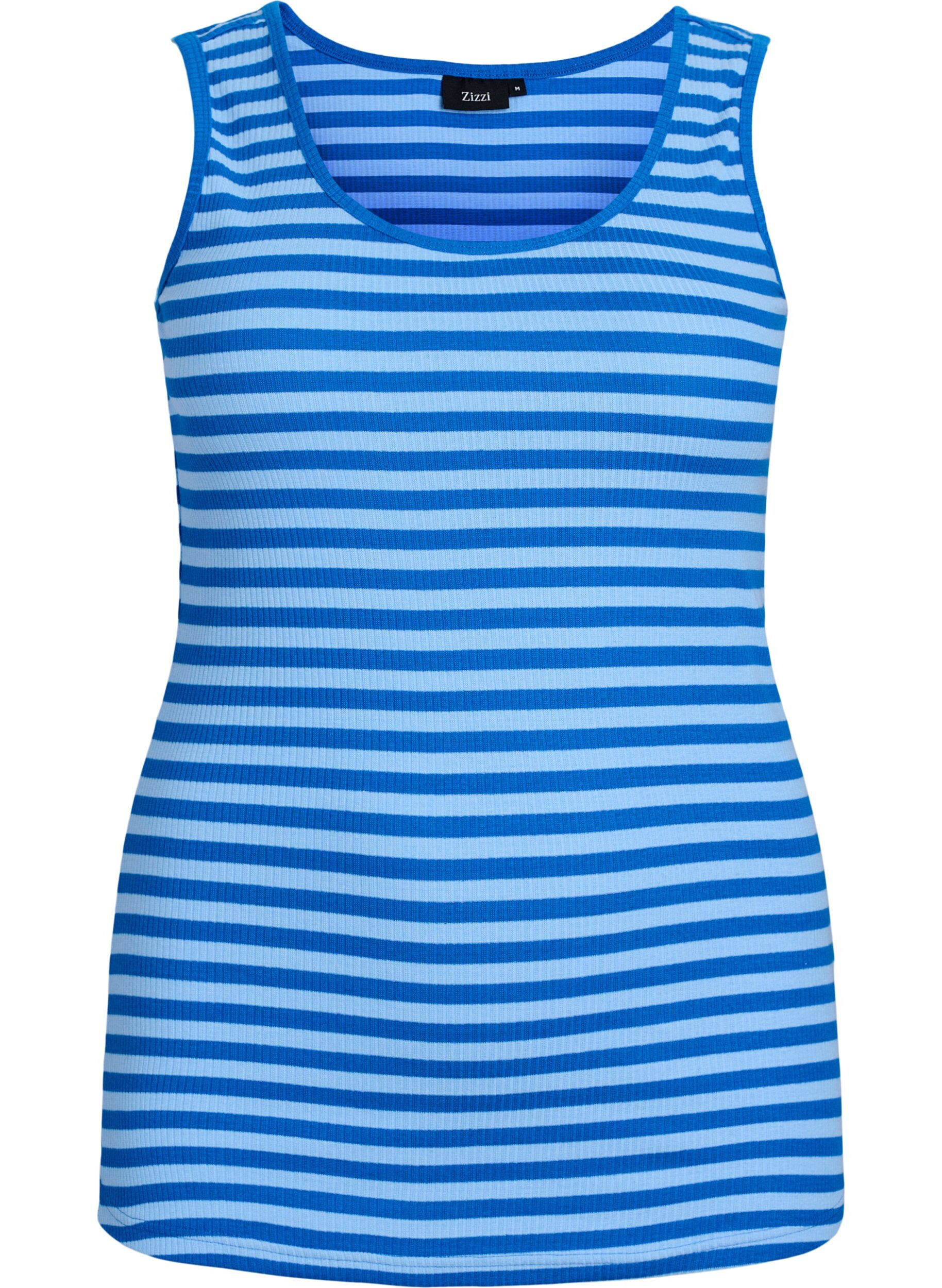 ZizziGestreepte tanktop met een ribstructuur, O. Air Daphne Stripe, Packshot image number 0
