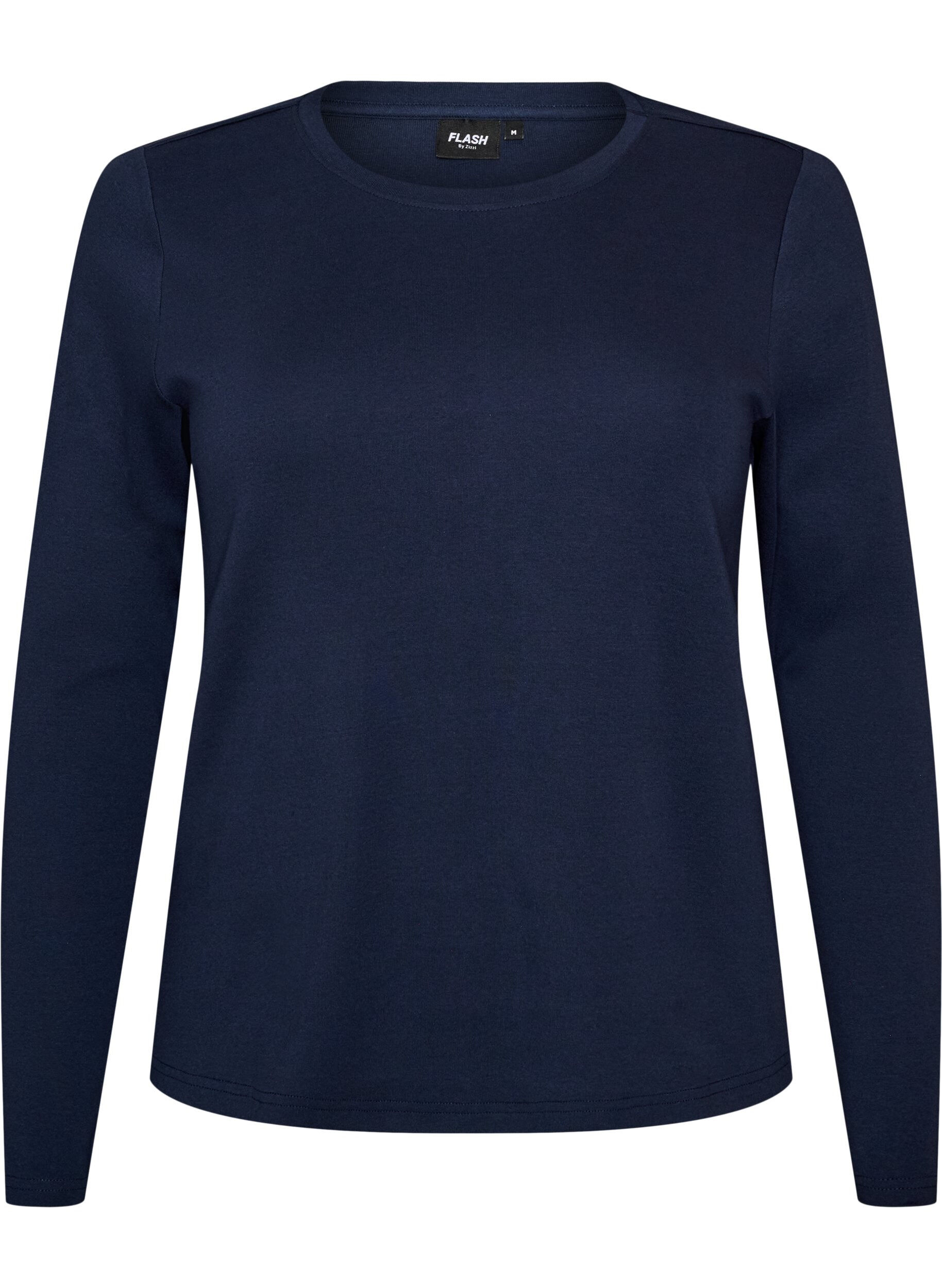 Basic T-shirt met ronde hals en lange mouwen
