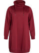 Kort sweatshirt jurk met hoge kraag en zakken, Rood, Packshot image number 0