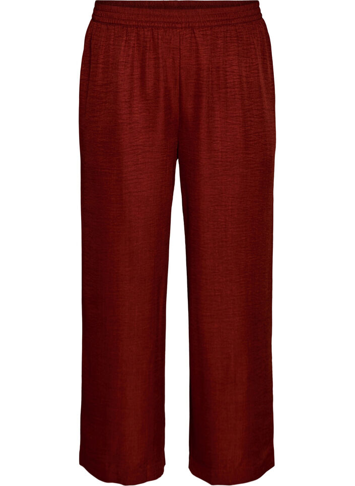 Losse broek met elastische tailleband en zakken, Rood, Packshot image number 0
