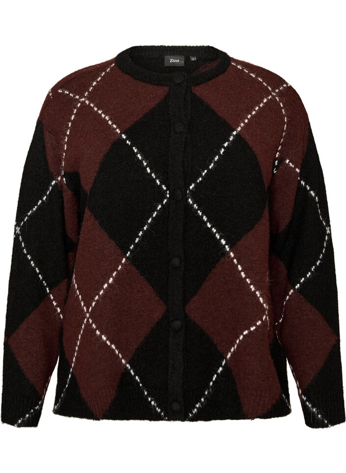 Vest met argylepatroon, Zwart, Packshot image number 0