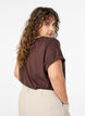 T-shirt met korte mouwen van katoenmix, Bruin, Model image number 2