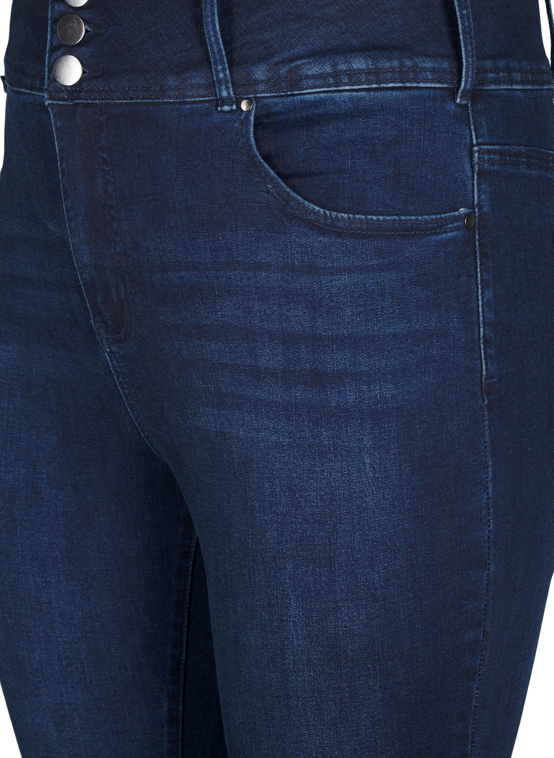ZizziSuper slanke Bea jeans met extra hoge taille, Blauw, Packshot image number 2
