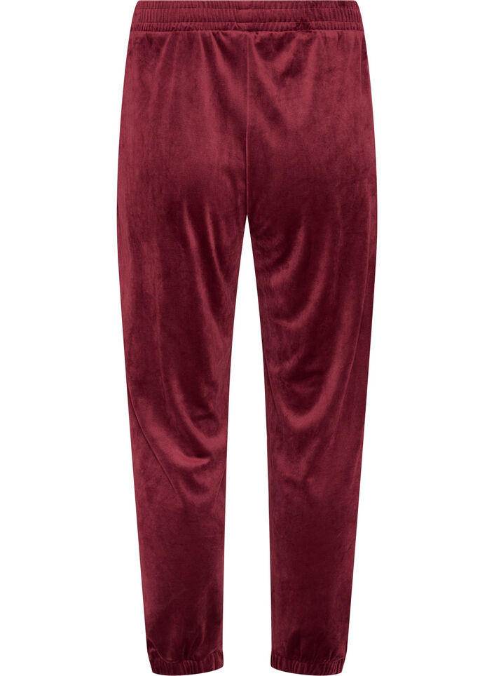 Losse velourbroek, Rood, Packshot image number 1