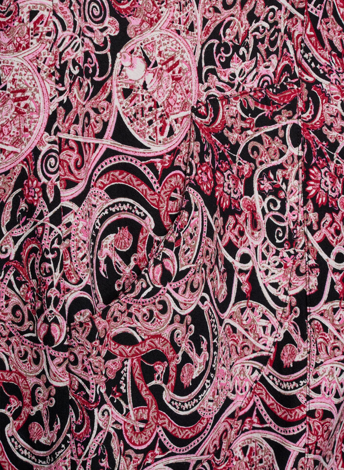 Katoenen jurk met korte mouwen en print, Zwart, Packshot image number 3