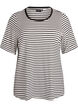 T-shirt met TENCEL&trade; Lyocell en strepen, Wit, Packshot image number 0