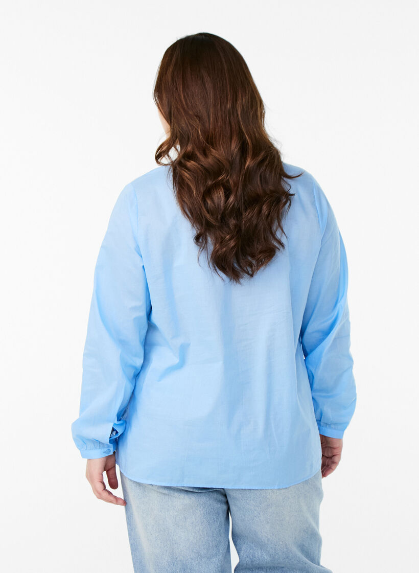Blouse met borduursels, Blauw, Model image number 2