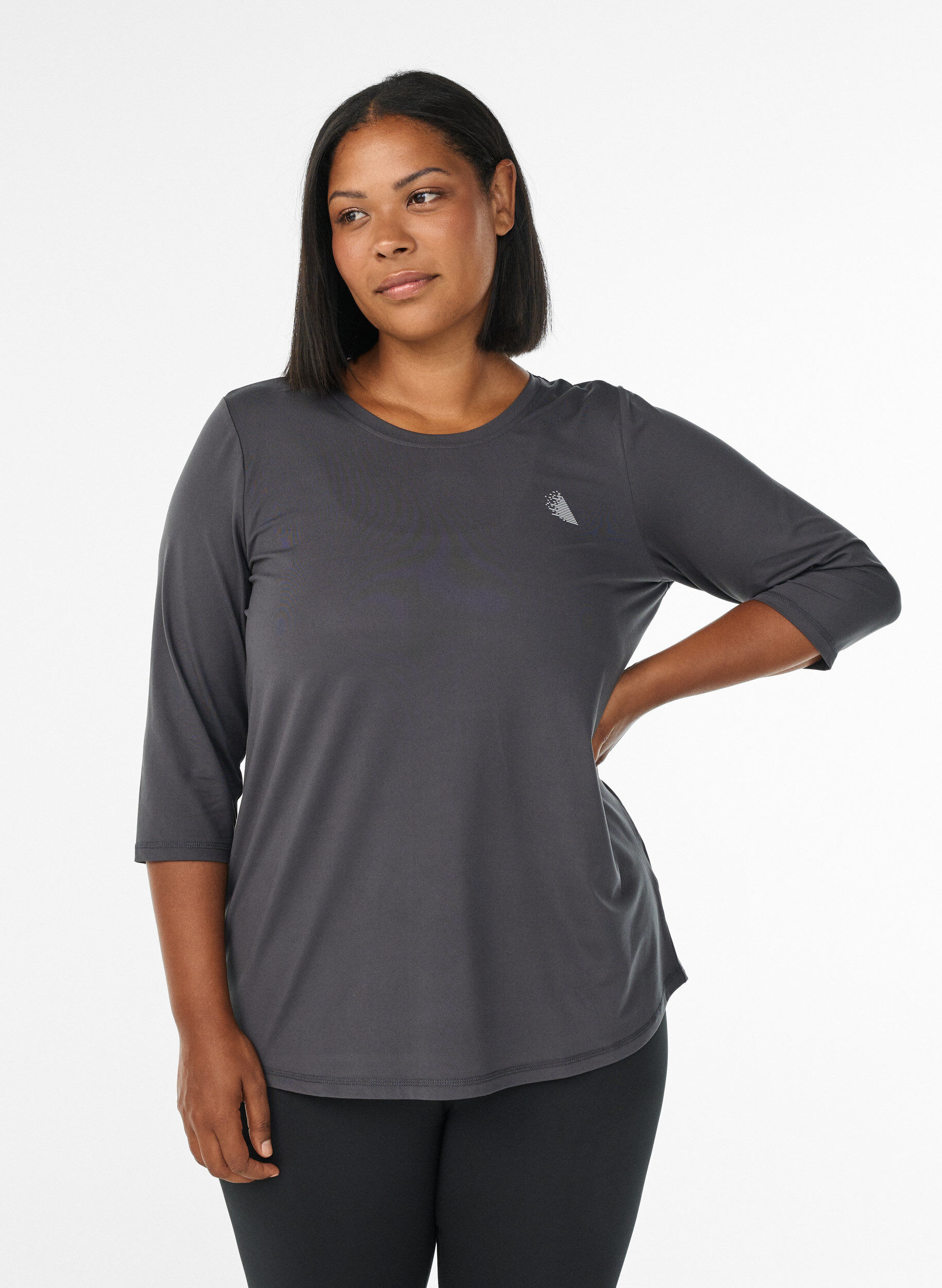 Training blouse met 3/4 mouwen, Grijs, Model