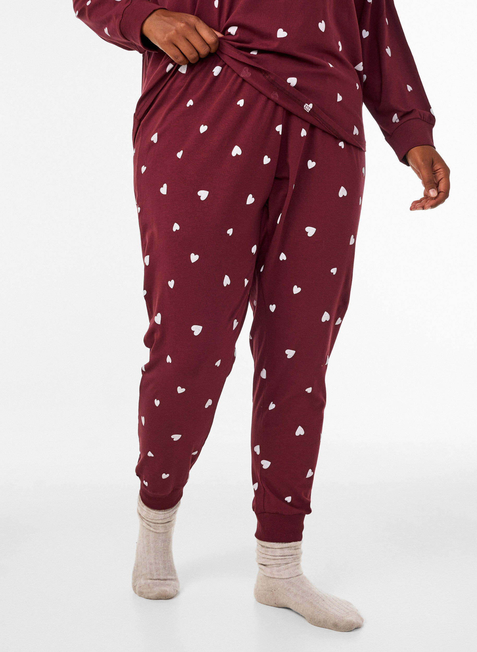 ZizziBedrukte pyjamabroek, Rood, Model image number 2