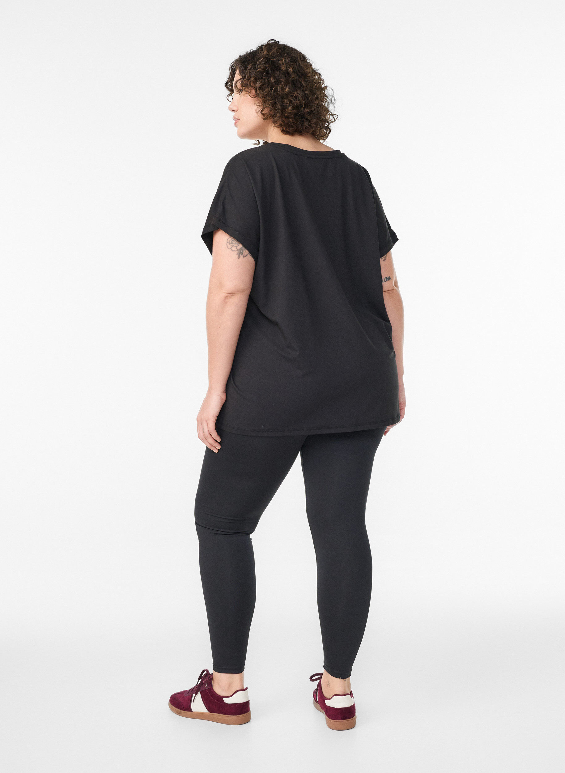 ZizziGecropte basic workout leggings, Zwart, Model image number 2