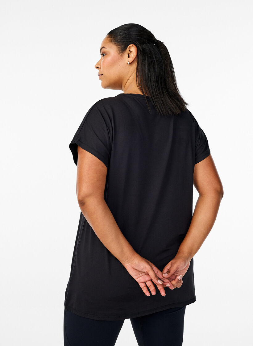 Lang workout T-shirt, Black, Model