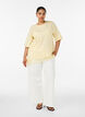 T-shirt met asymmetrische kanten zoom, Geel, Model image number 1
