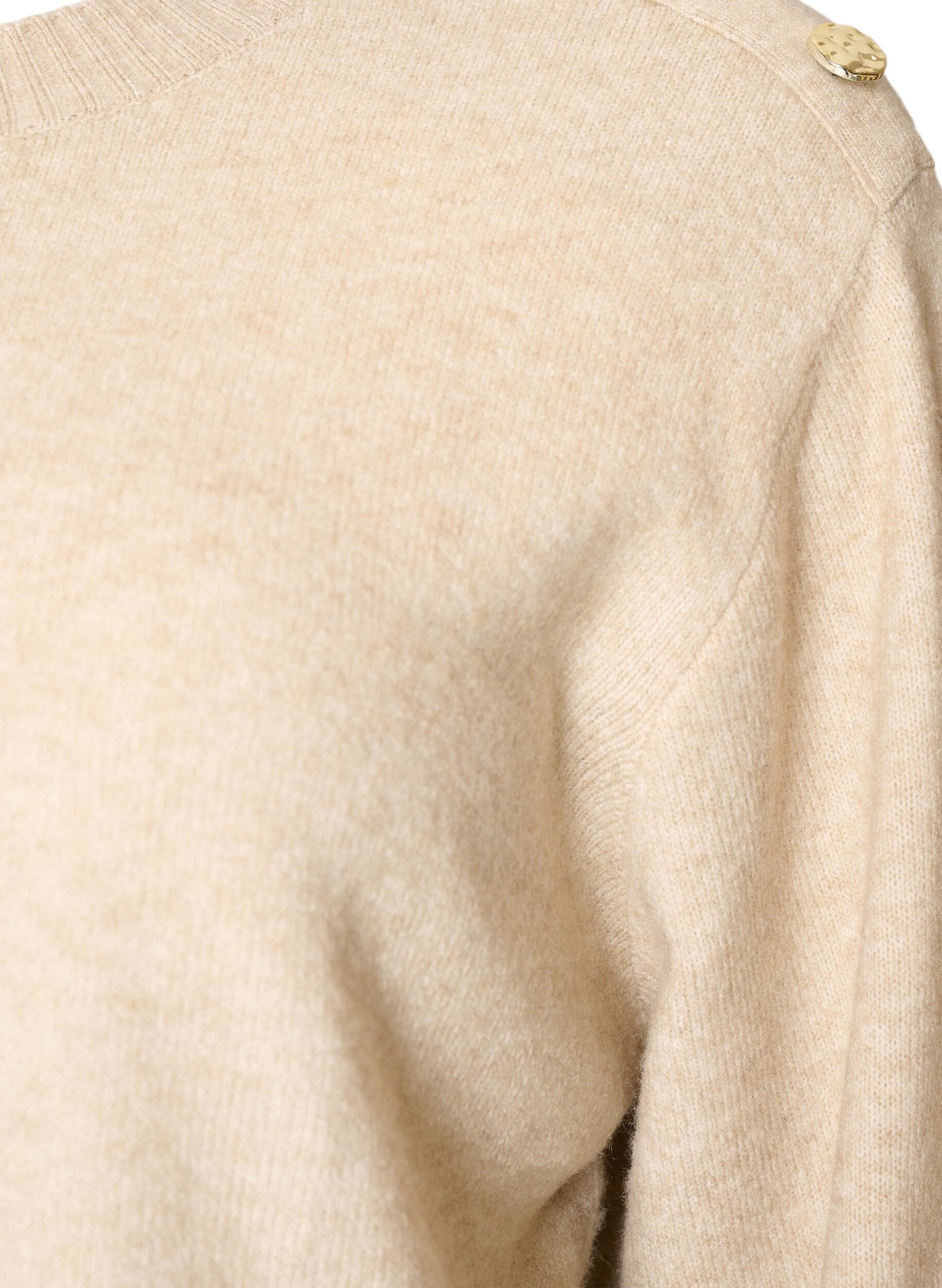 ZizziBreisel blouse met knoopdetail, Beige, Packshot image number 2
