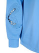 Sweatshirt met geborduurde uitsneden, Della Robbia Blue, Packshot image number 3