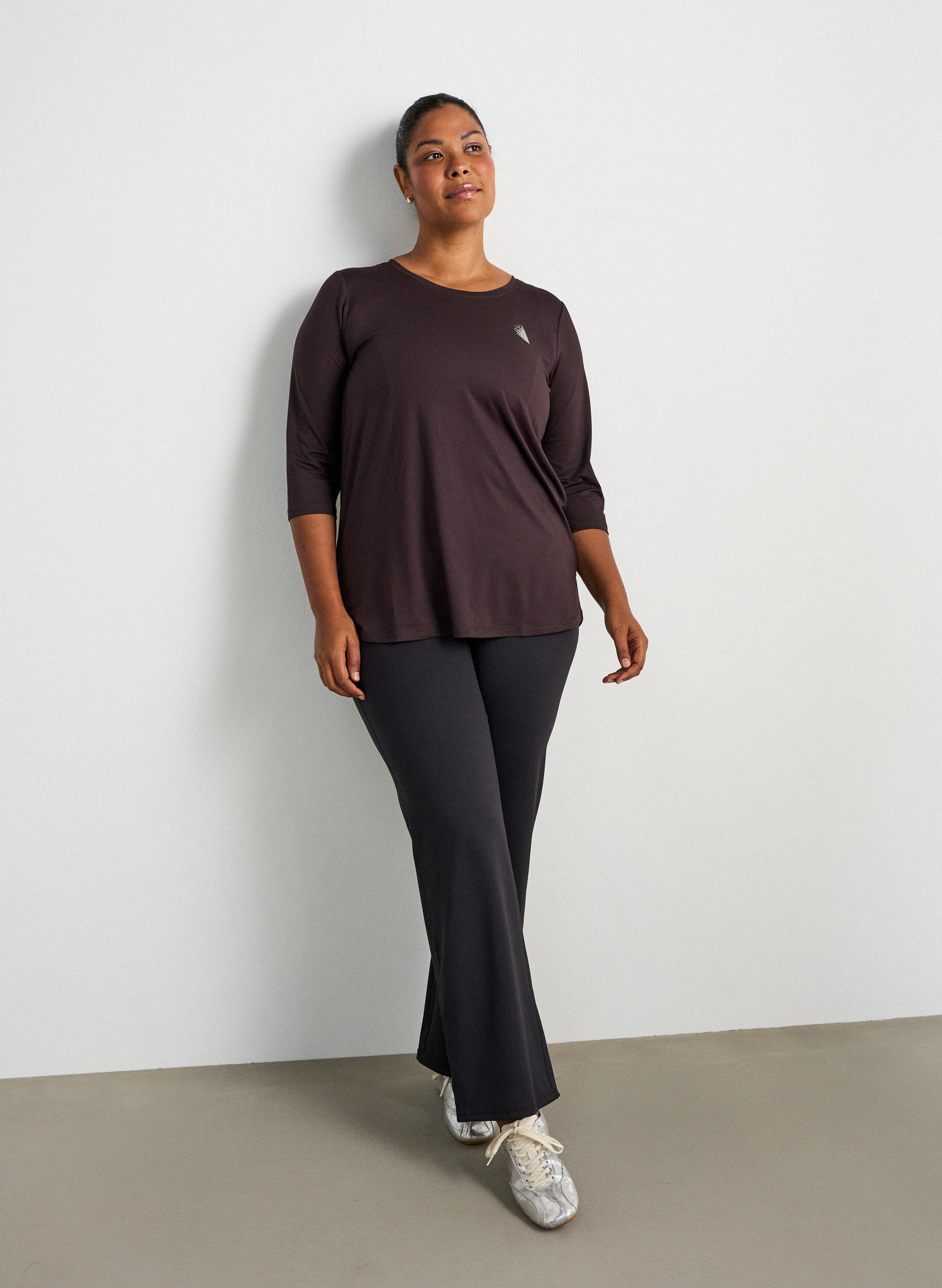 ZizziSporttop met 3/4 mouwen, Brown, Model image number 1