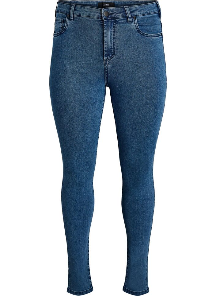 Amy super slim fit jeans met hoge taille, Blauw, Packshot image number 0