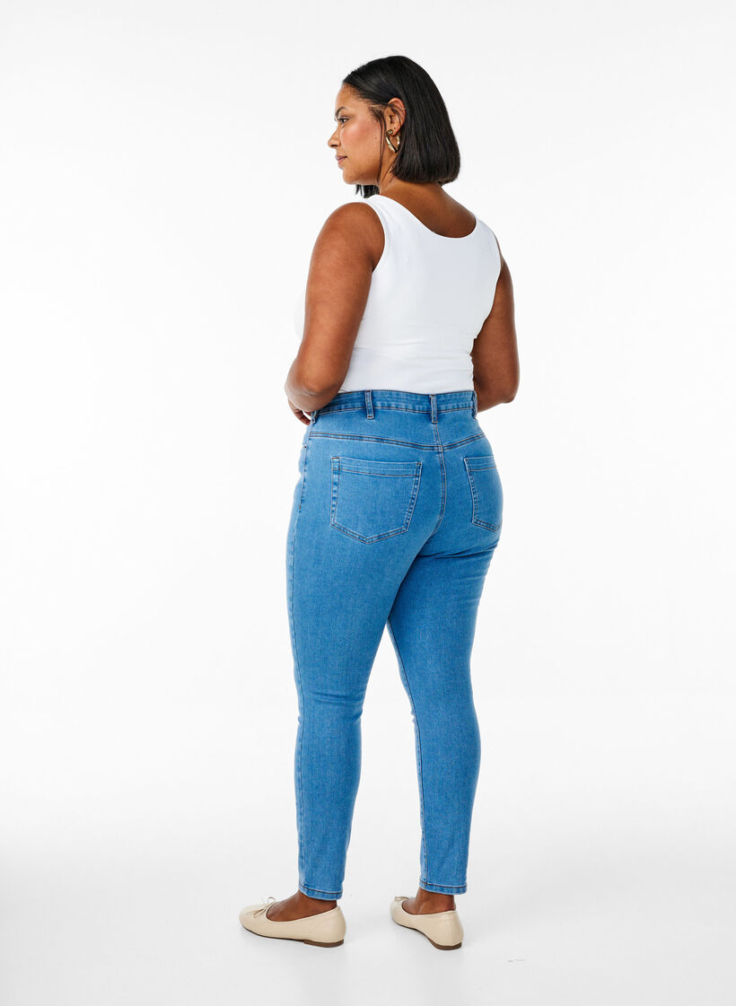 Amy jeans met een hoge taille en super slanke pasvorm, Blauw, Model image number 0
