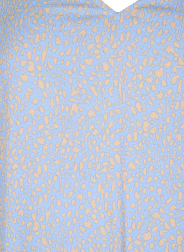 V-hals blouse van viscose met print, Blauw, Packshot image number 2