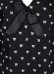 Blouse met strikjes en 3/4 mouwen, Black White Bow, Packshot image number 2