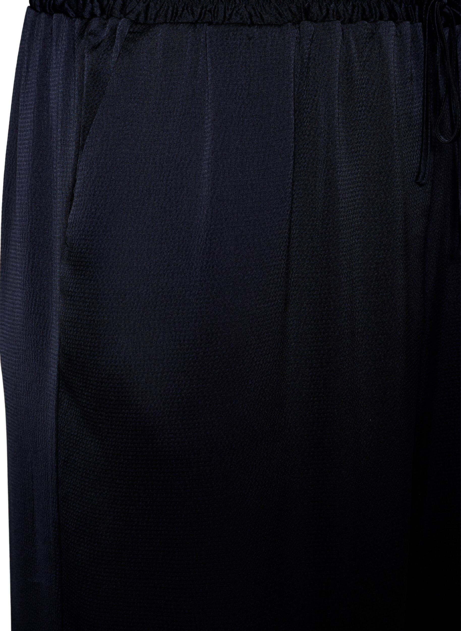 ZizziBroek in satijnlook met wijde, rechte pijpen, Blauw, Packshot image number 2