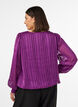 Gestreepte blouse met ballonvorm, Paars, Model image number 2