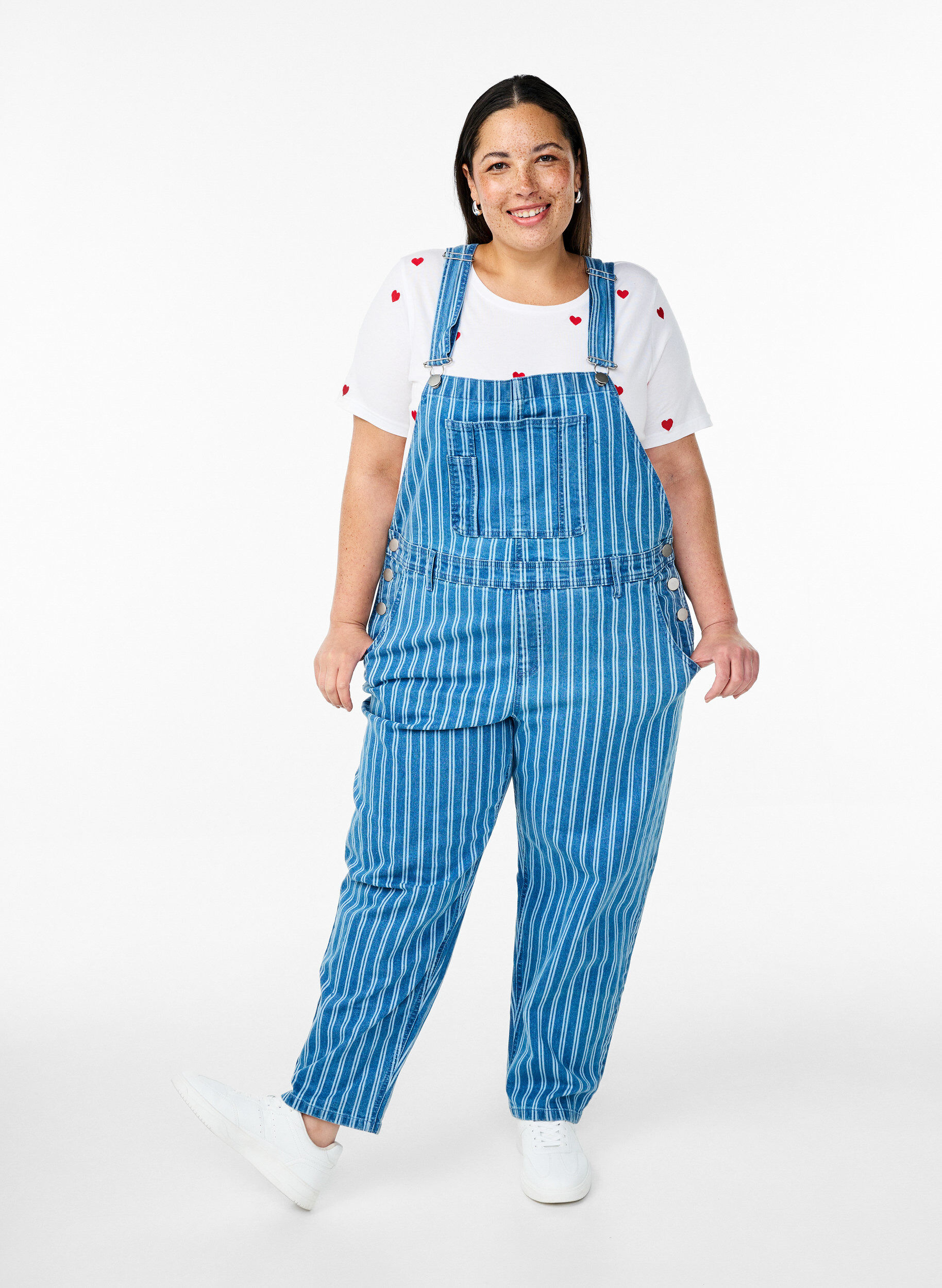 Denim overalls, Blauw, Model