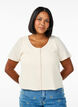 Cardigan met korte mouwen, Vanille, Model image number 0