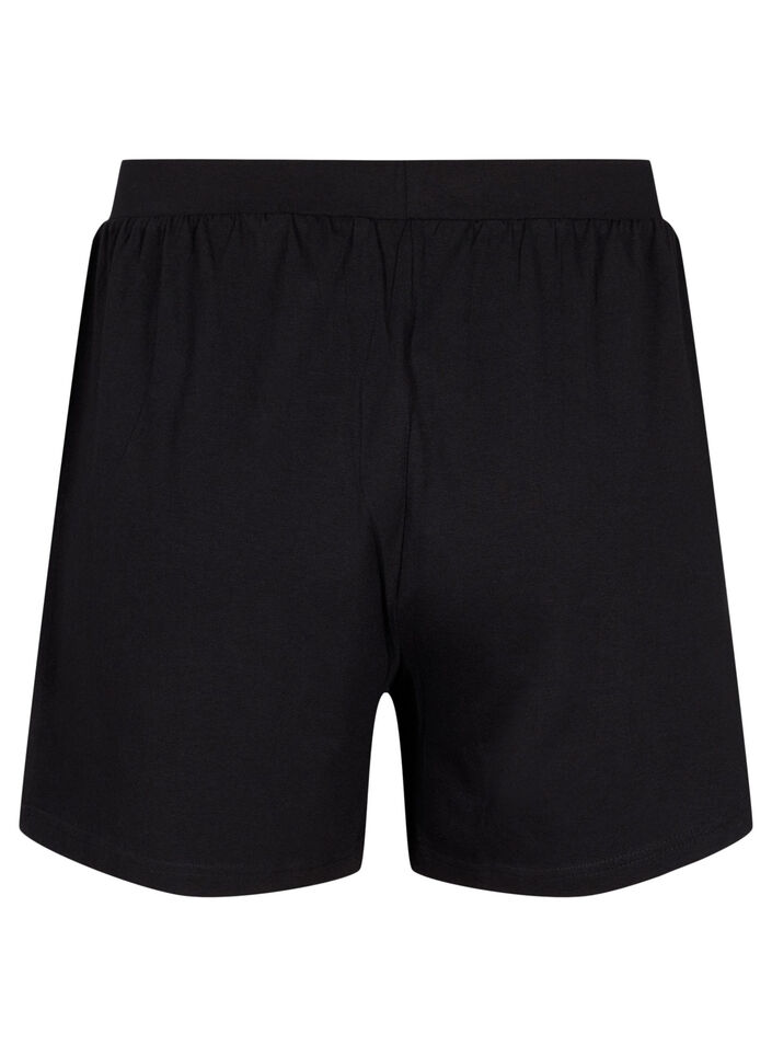 Losse pyjama shorts van katoenmix, Zwart, Packshot image number 1