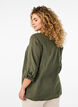 Katoenen blouse met een V-hals, Groen, Model image number 2