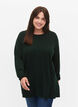 Gebreide blouse gemaakt van katoen en viscose., Groen, Model image number 0